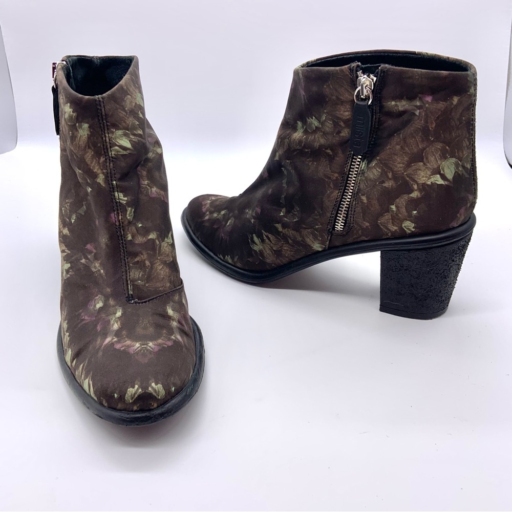Miista Ivy Ankle Boots Floral Nylon Fabric 39 8.5